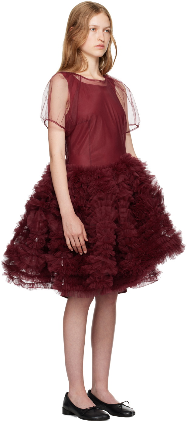 Molly Goddard Burgundy Kayako Minidress