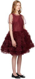 Molly Goddard Burgundy Kayako Minidress
