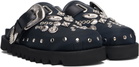 Toga Pulla Black Eyelet Metal Sabot Slip-on Loafers