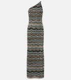 Missoni Zigzag one-shoulder lamé maxi dress