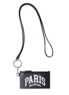 Paris Print Keyring Wallet in Black