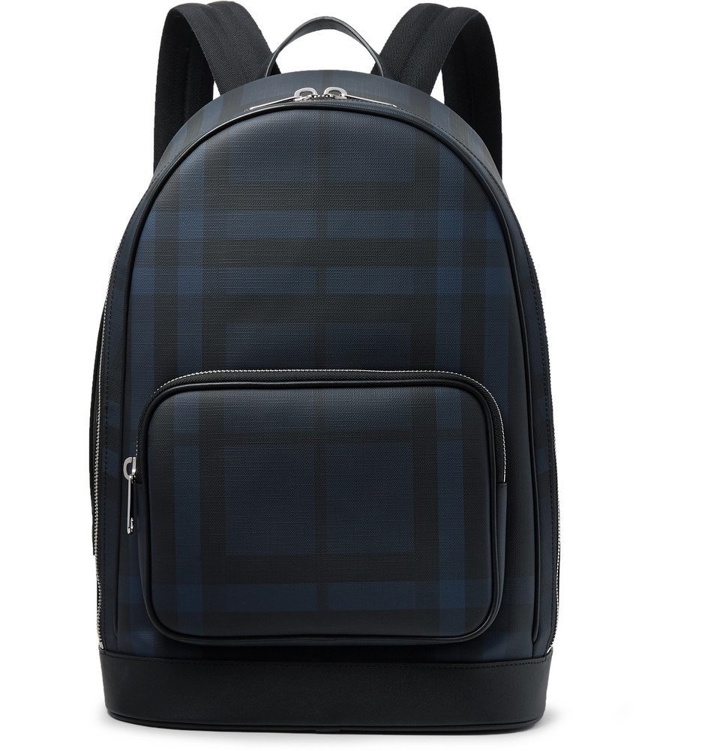 Photo: Burberry - Leather-Trimmed Coated-Canvas Backpack - Men - Navy