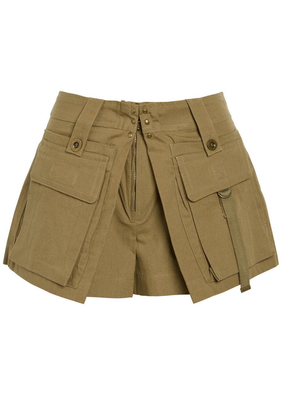 Isabel Marant Barta Canvas Shorts Khaki