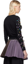Chopova Lowena Black Night Defunct Beaded Jersey T-shirt