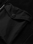 Stone Island - Logo-Appliquéd Shell-Trimmed Fleece Hooded Jacket - Black