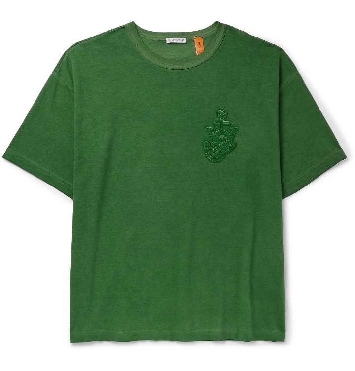 Photo: Moncler Genius - 1 JW Anderson Logo-Appliquéd Cotton-Jersey T-Shirt - Green