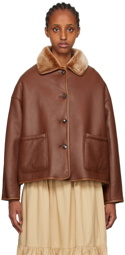 Cawley Brown & Tan Avis Reversible Shearling Jacket