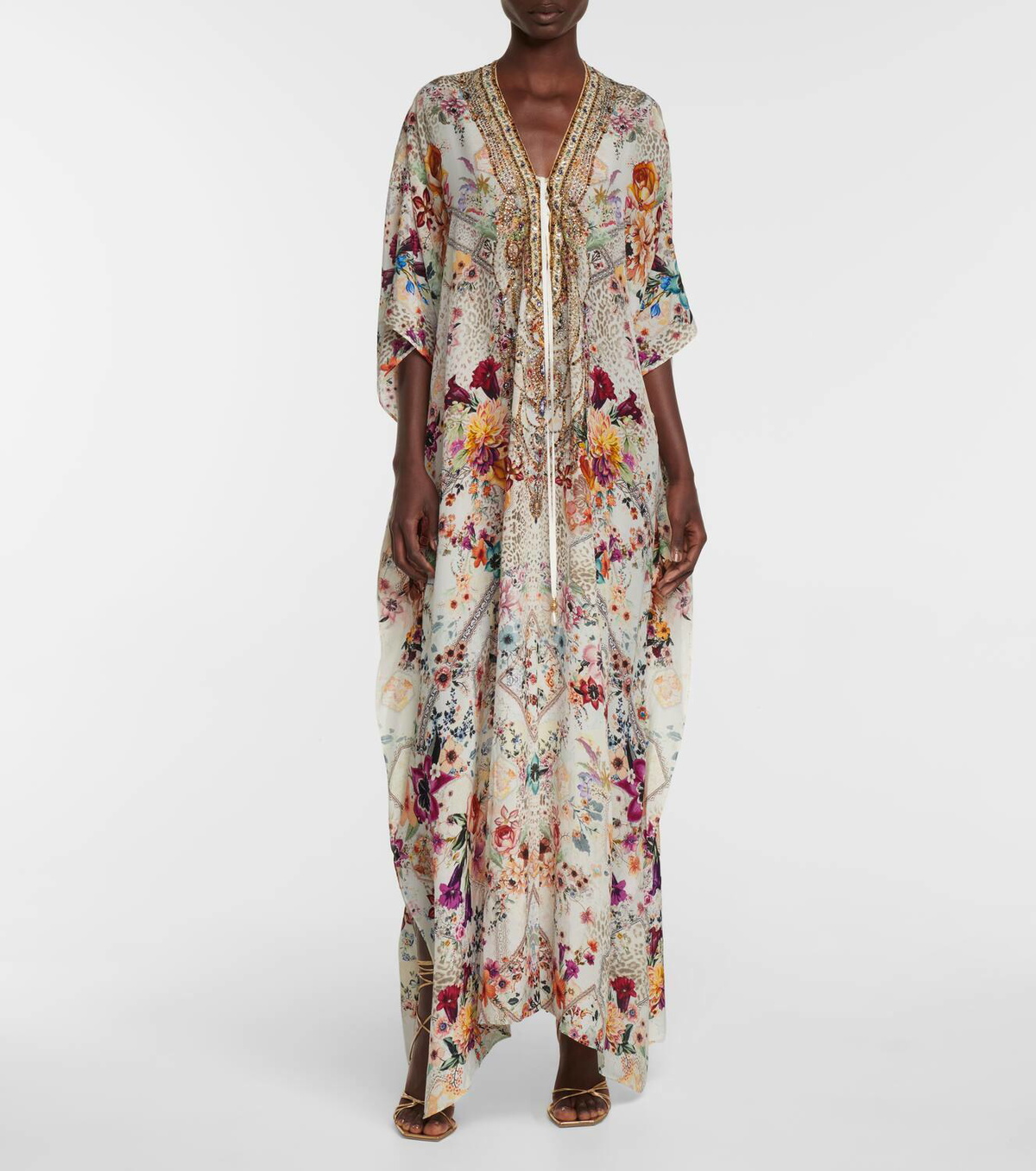 【CAMILLA】embellished プリント silk-organza kaftan Camilla Colorful Silk Crystal Kaftan Maxi Dress Guardians Of