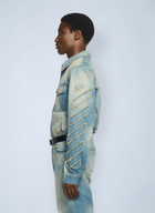 Off-White Diagonal Raw Patch Denim Jacket
