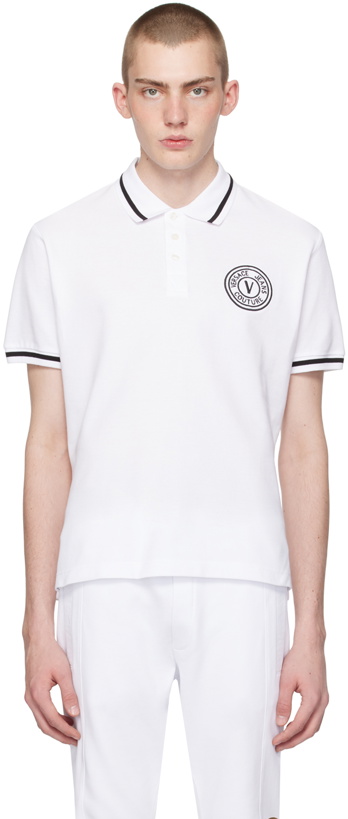Photo: Versace Jeans Couture White Embroidered Polo