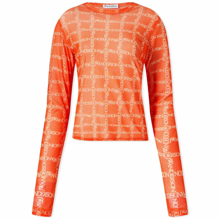 Photo: JW Anderson Women's Printed Mesh Top in Orange