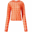 JW Anderson Women's Printed Mesh Top in Orange