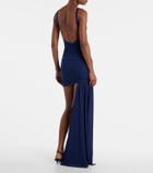Balenciaga Draped asymmetric jersey minidress