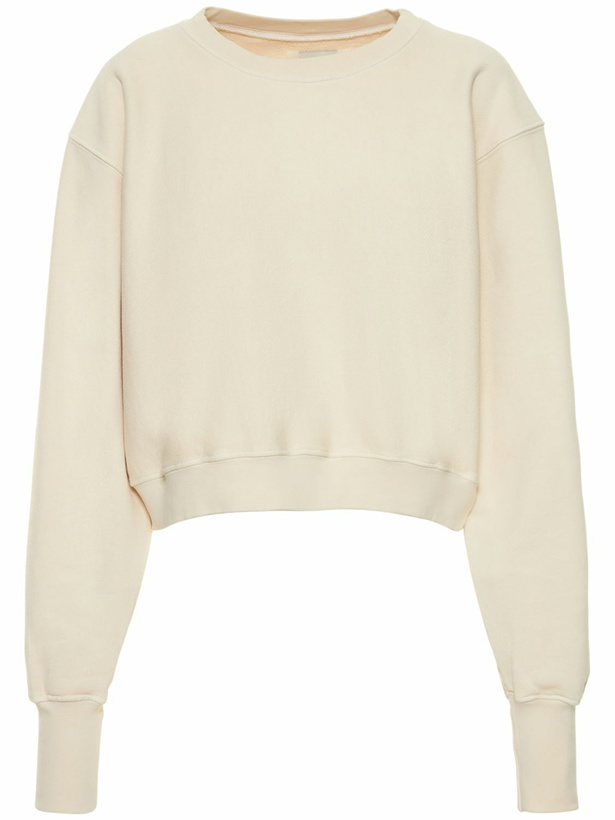 Photo: LES TIEN Cropped Cotton Sweatshirt