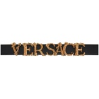 Versace Black and Gold Logo Belt