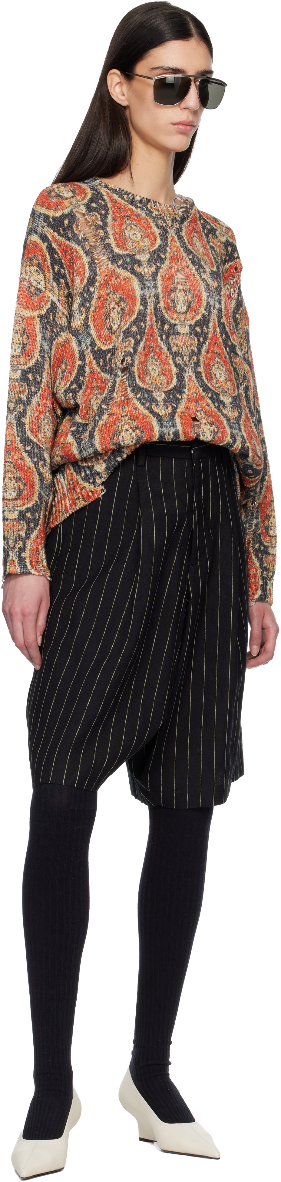 R13 Black Jumbo Tailored Shorts