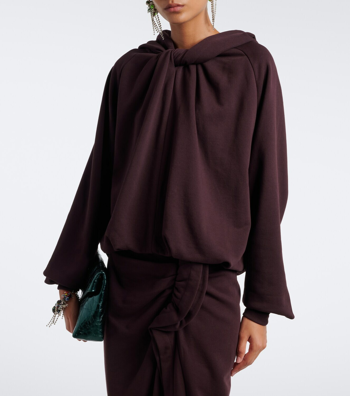 Dries Van Noten Hooded cotton jersey sweatshirt