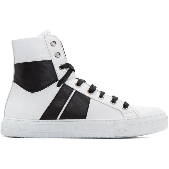 Photo: Amiri White and Black Sunset High-Top Sneakers