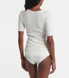 Calvin Klein Collection Ribbed-knit cotton-blend top