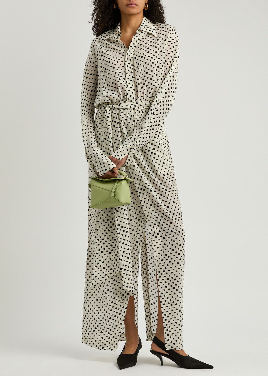 Petar Petrov The Saint Polka dot Maxi Shirt Dress Ivory