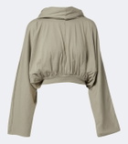 Rick Owens DRKSHDW cropped cotton jersey hoodie