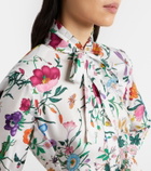 Gucci Floral belted silk twill gown