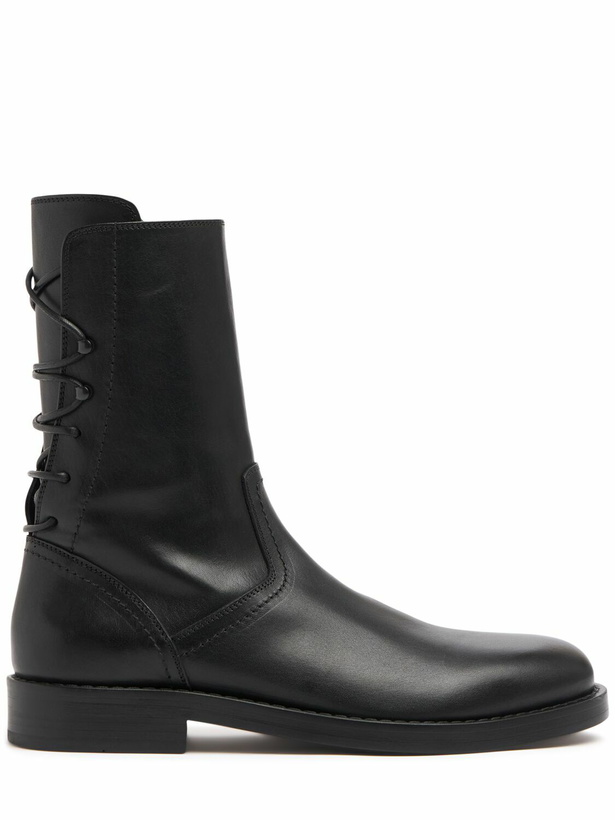 Photo: ANN DEMEULEMEESTER Heiko Laced Leather Ankle Boots
