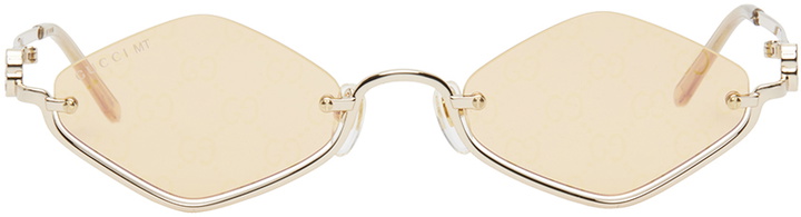 Photo: Gucci Gold Geometric Sunglasses