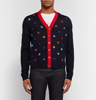 Gucci - Slim-Fit Intarsia Wool Cardigan - Men - Midnight blue