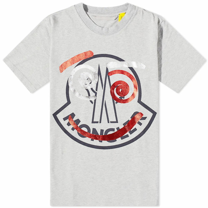 Photo: Moncler Men's Genius Smiley Logo T-Shirt in Grey