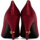 Versace Red Gianni Satin Heels
