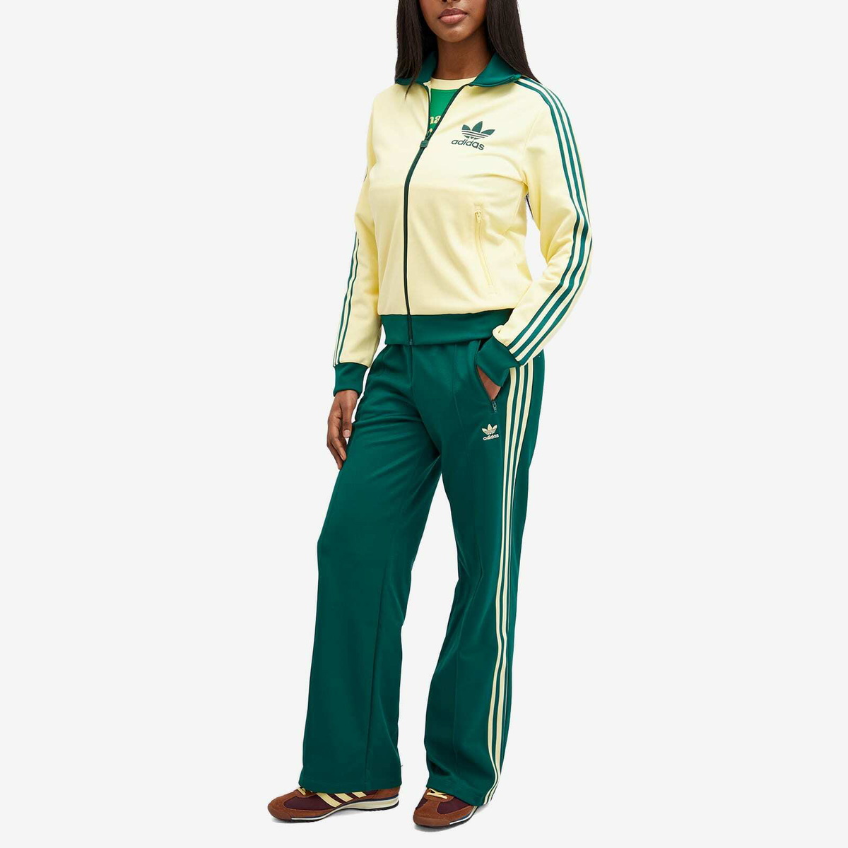 Adidas Women's Beckenbauer Track Pant in Collegiate Green adidas