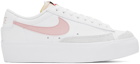 Nike White & Pink Blazer Low Platform Sneakers
