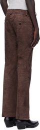 Ernest W. Baker Brown Flare Suede Trousers