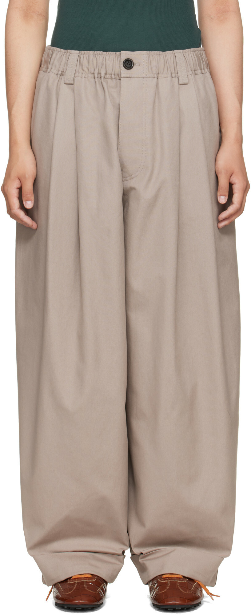 Marni Gray Pleated Trousers