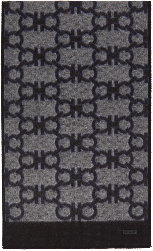 Photo: Salvatore Ferragamo Gray Gancini Scarf