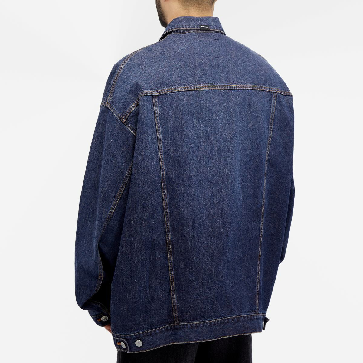 Balenciaga Men's Oversized Japanese Denim Jacket in Dark