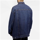 Balenciaga Men's Oversized Japanese Denim Jacket in Dark Indigo/Madder