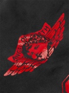 SAINT Mxxxxxx - Angel of Death Tapered Logo-Print Cotton-Jersey Sweatpants - Black