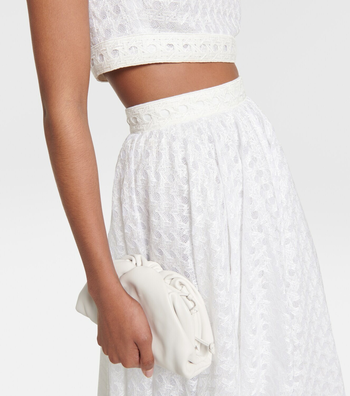 スカート GIAMBATTISTA VALLI Gonna lunga macramE White Giambattista Valli - Macramé midi skirt Giambattista Valli