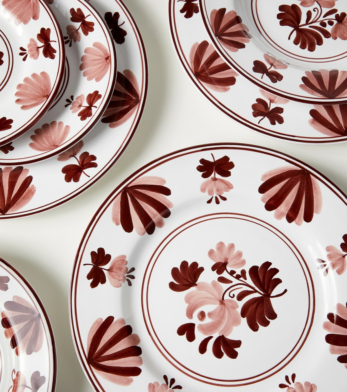 Cabana Blossom set of 2 ceramic dinner plates
