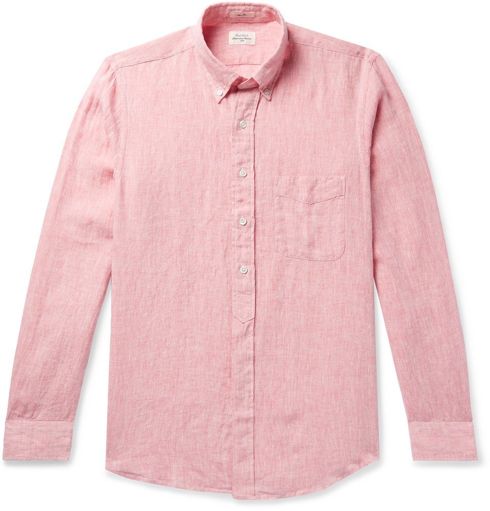 Hartford - Sander Slim-Fit Linen Shirt - Men - Pink Hartford