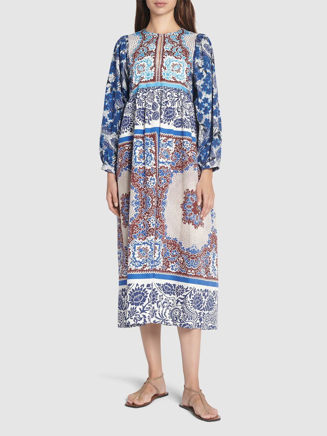 WEEKEND MAX MARA Ghiotto Printed Cotton Poplin Midi Dress Weekend Max Mara