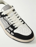 AMIRI - Skel-Top Suede-Trimmed Crystal-Embellished Leather Sneakers - Black