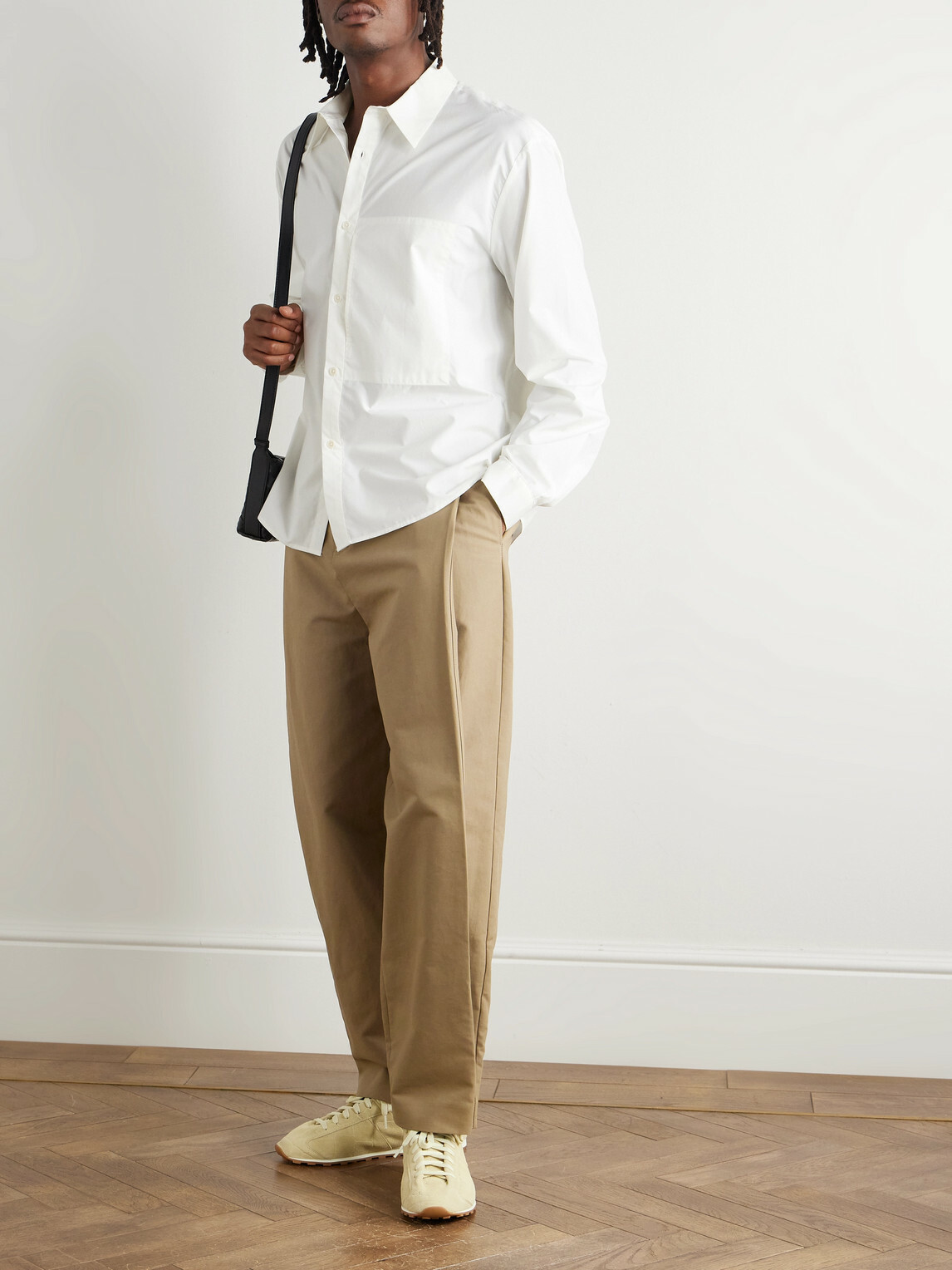 Amomento - Tapered Pleated Cotton Trousers - Neutrals