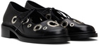Nicole Saldaña Black Fabiana Eyelet Loafers