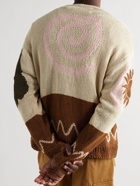 STORY MFG. - Keeping Intarsia Organic Cotton Cardigan - Neutrals - L