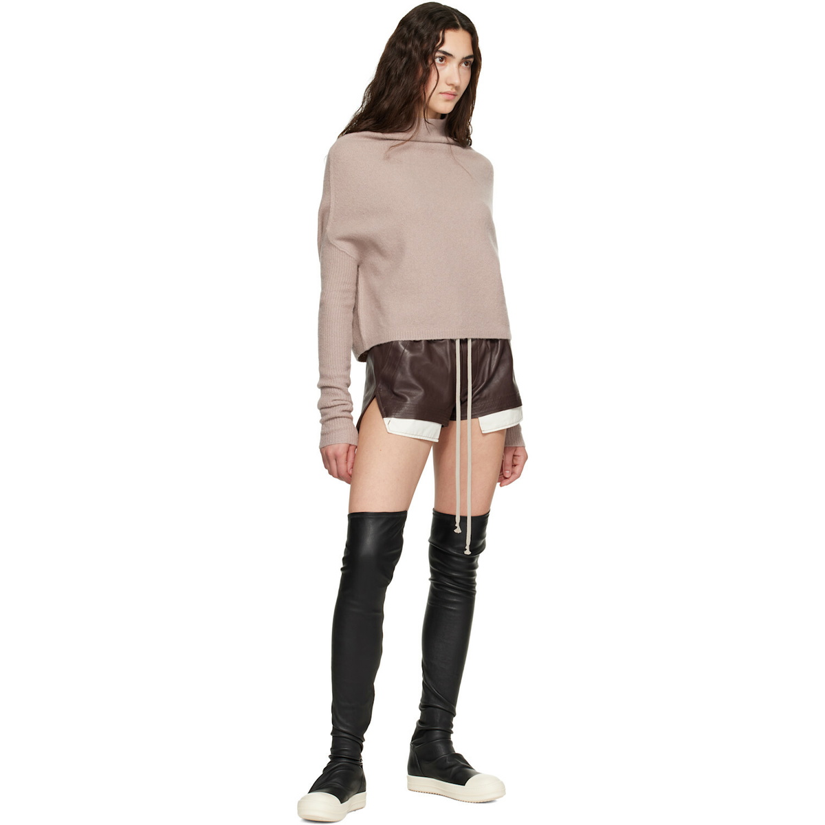 Rick Owens Pink Tower LS Crater Sweater