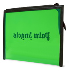 Palm Angels - Alien Logo-Print Leather-Trimmed PVC Pouch - Green