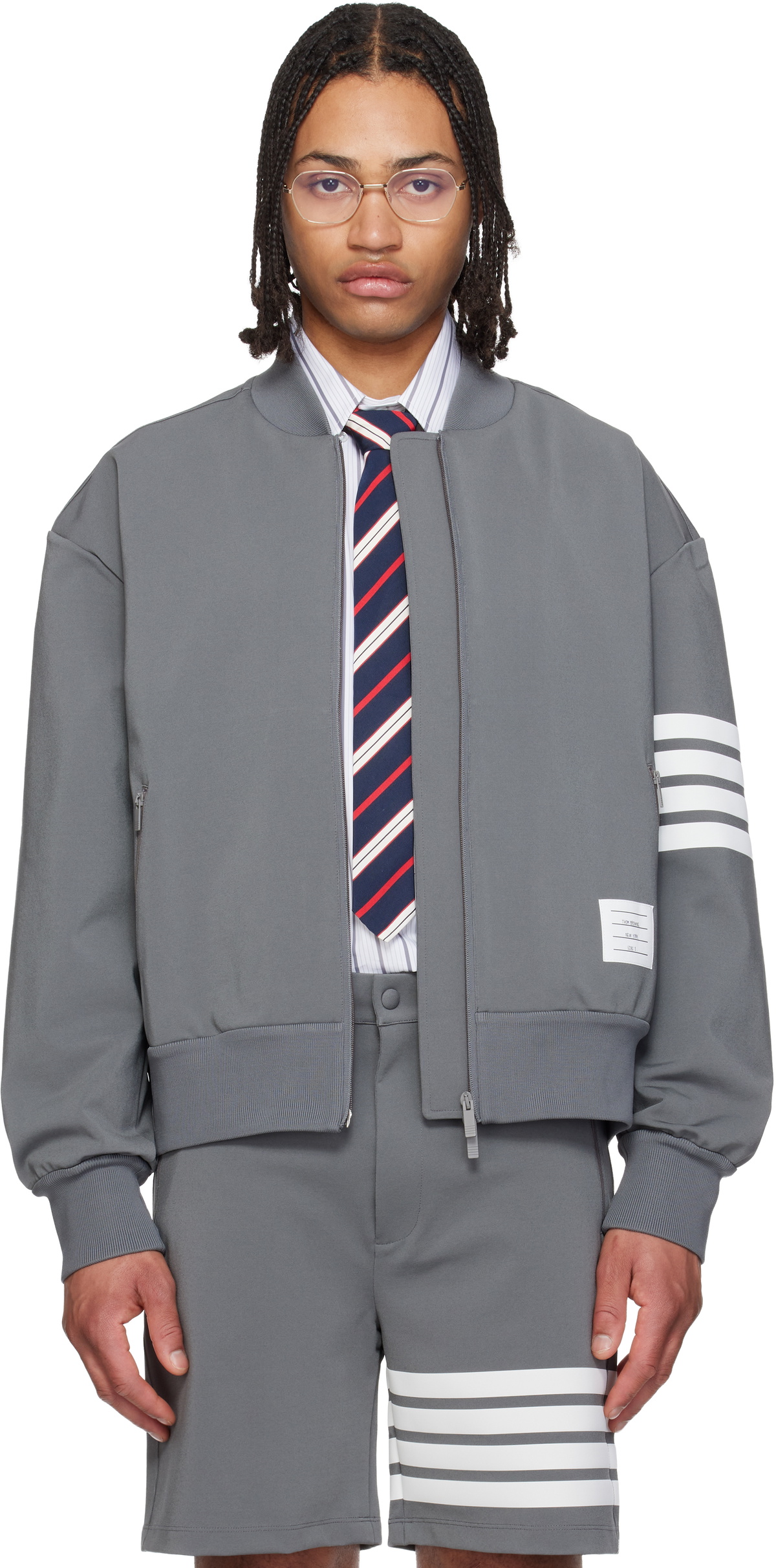 ANONYMOUS CLUB Black Padded Shoulder Track Jacket